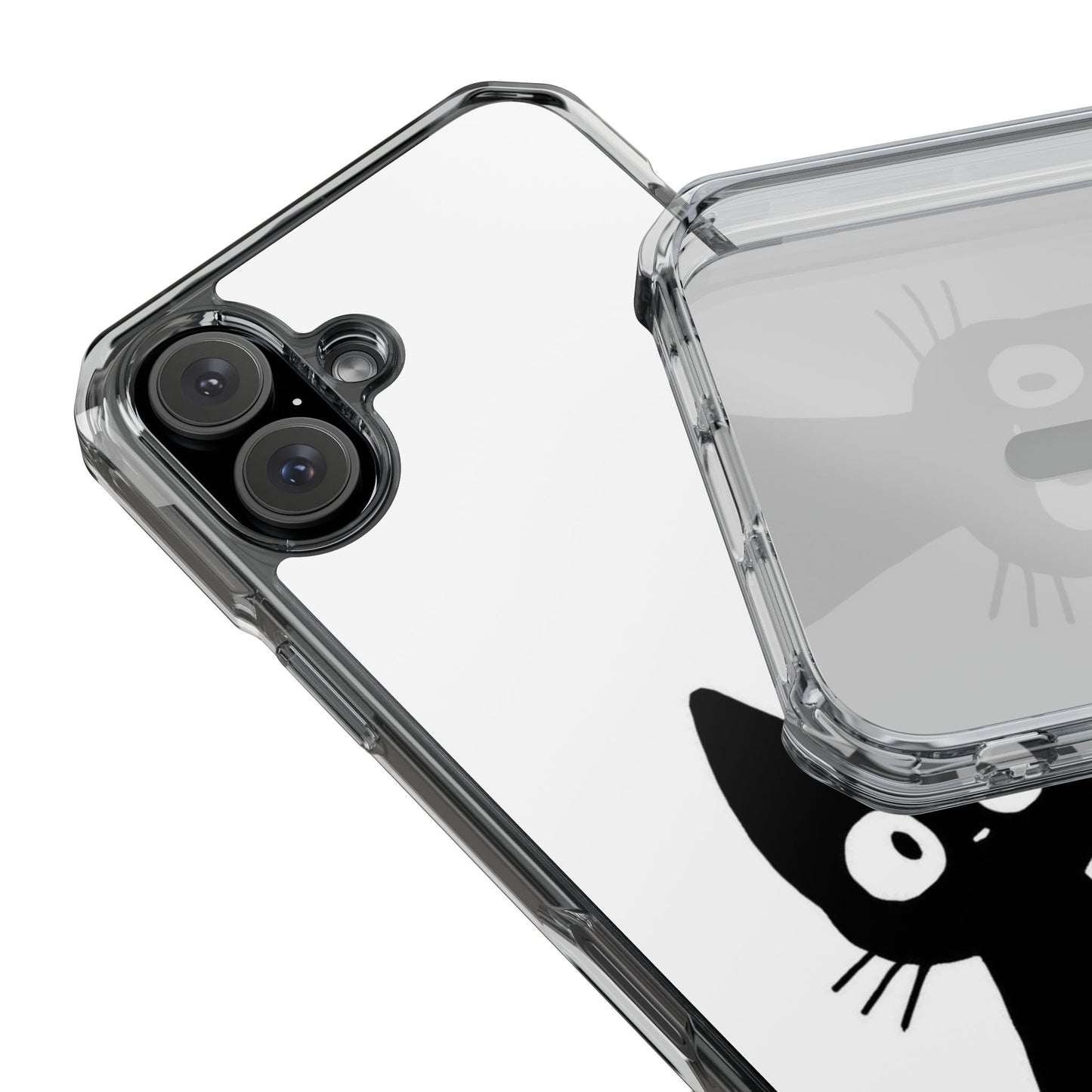 Cat-Themed Magnetic Clear Phone Case