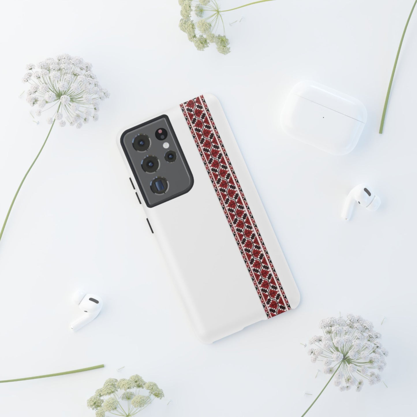 Palestinian Tatreez White/Red