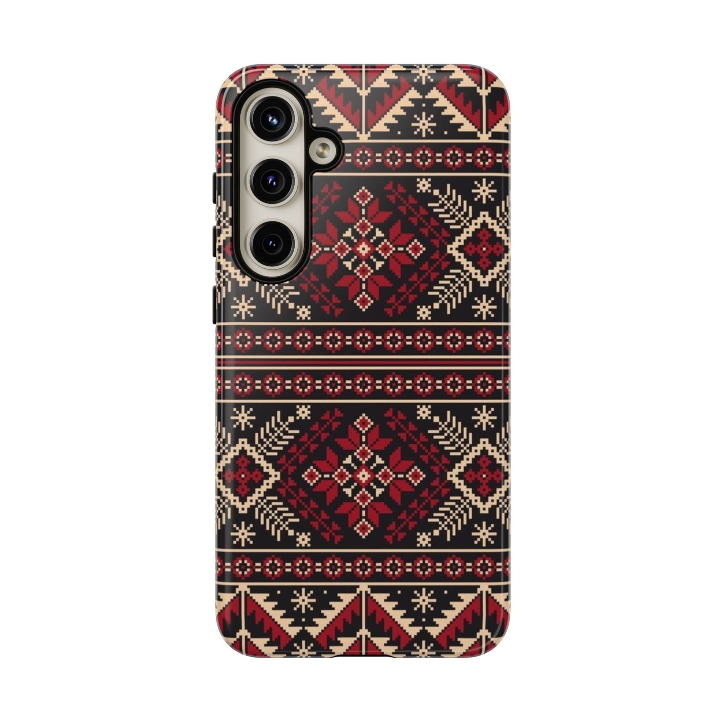Palestinian Tatreez Black/Red/White