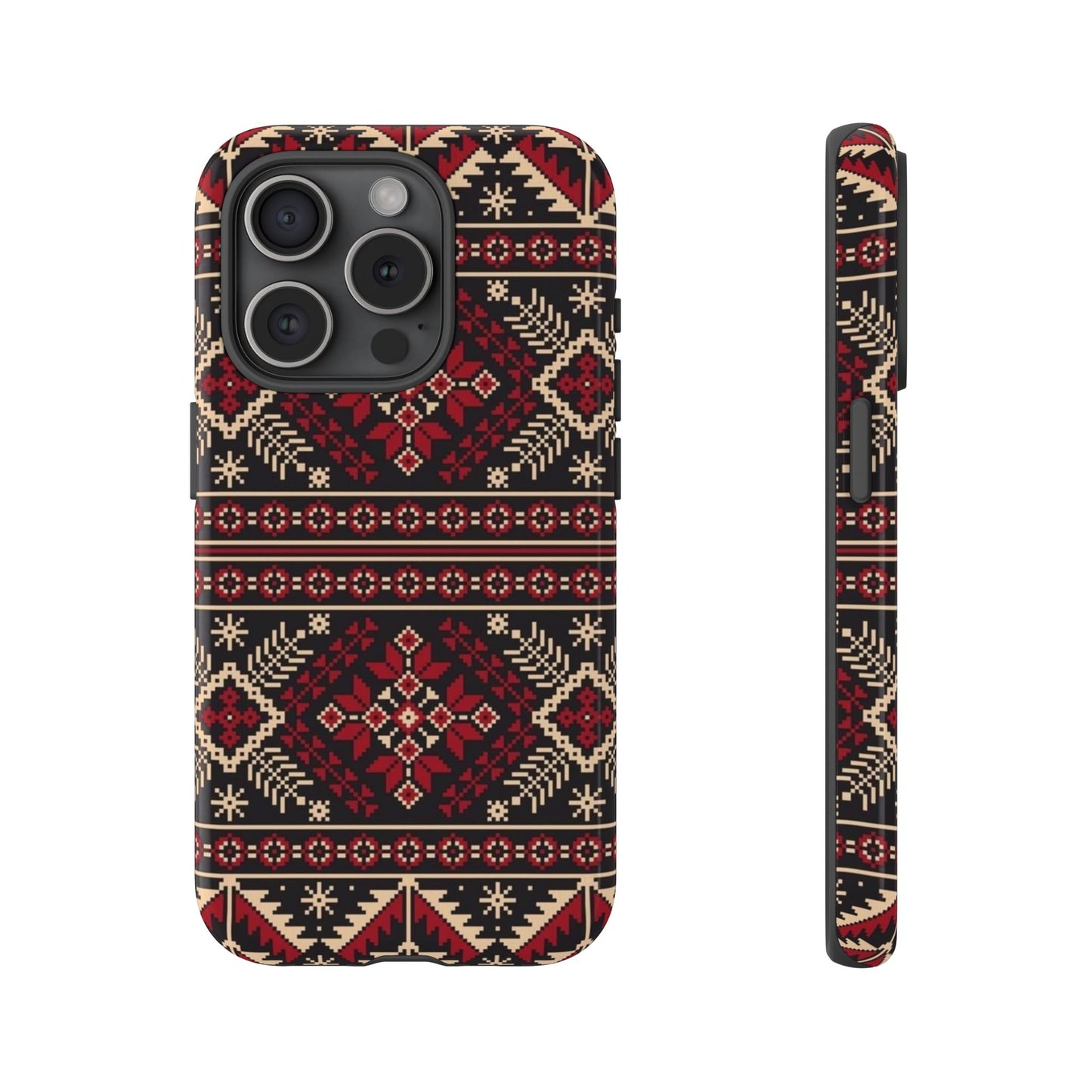 Palestinian Tatreez Black/Red/White