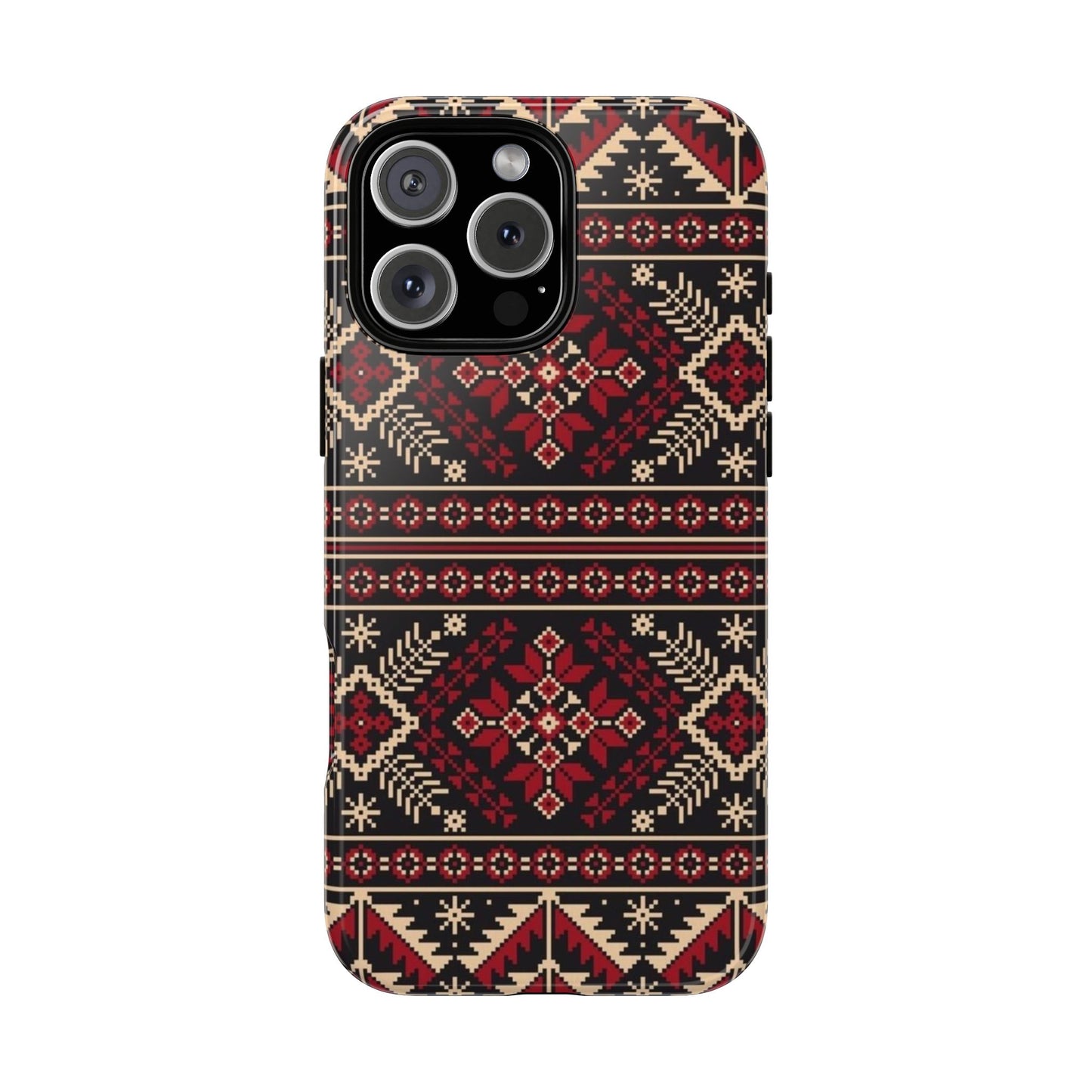 Palestinian Tatreez Black/Red/White