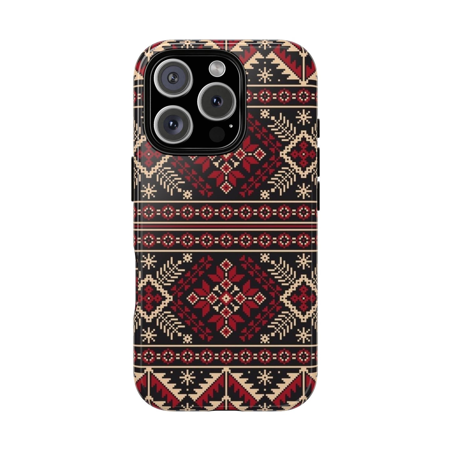Palestinian Tatreez Black/Red/White