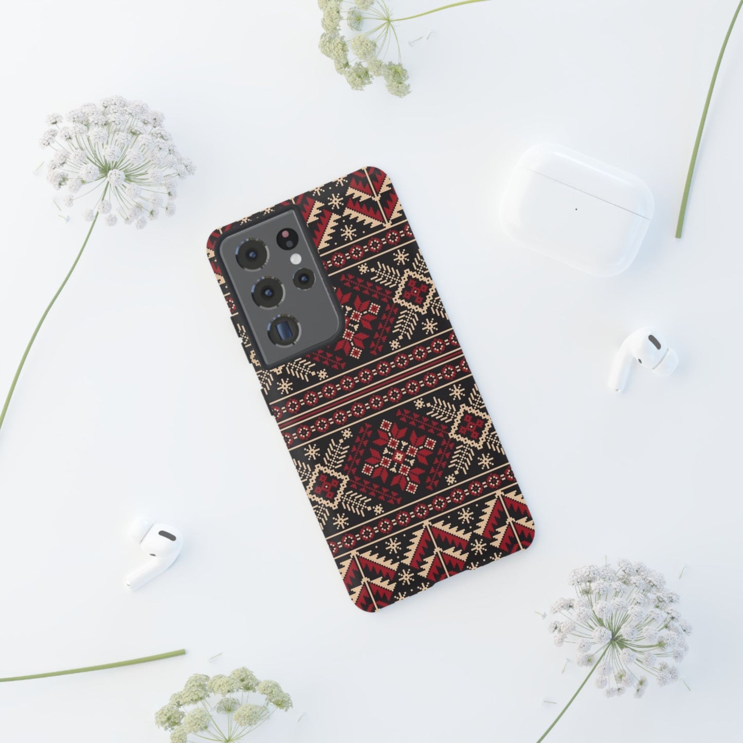 Palestinian Tatreez Black/Red/White