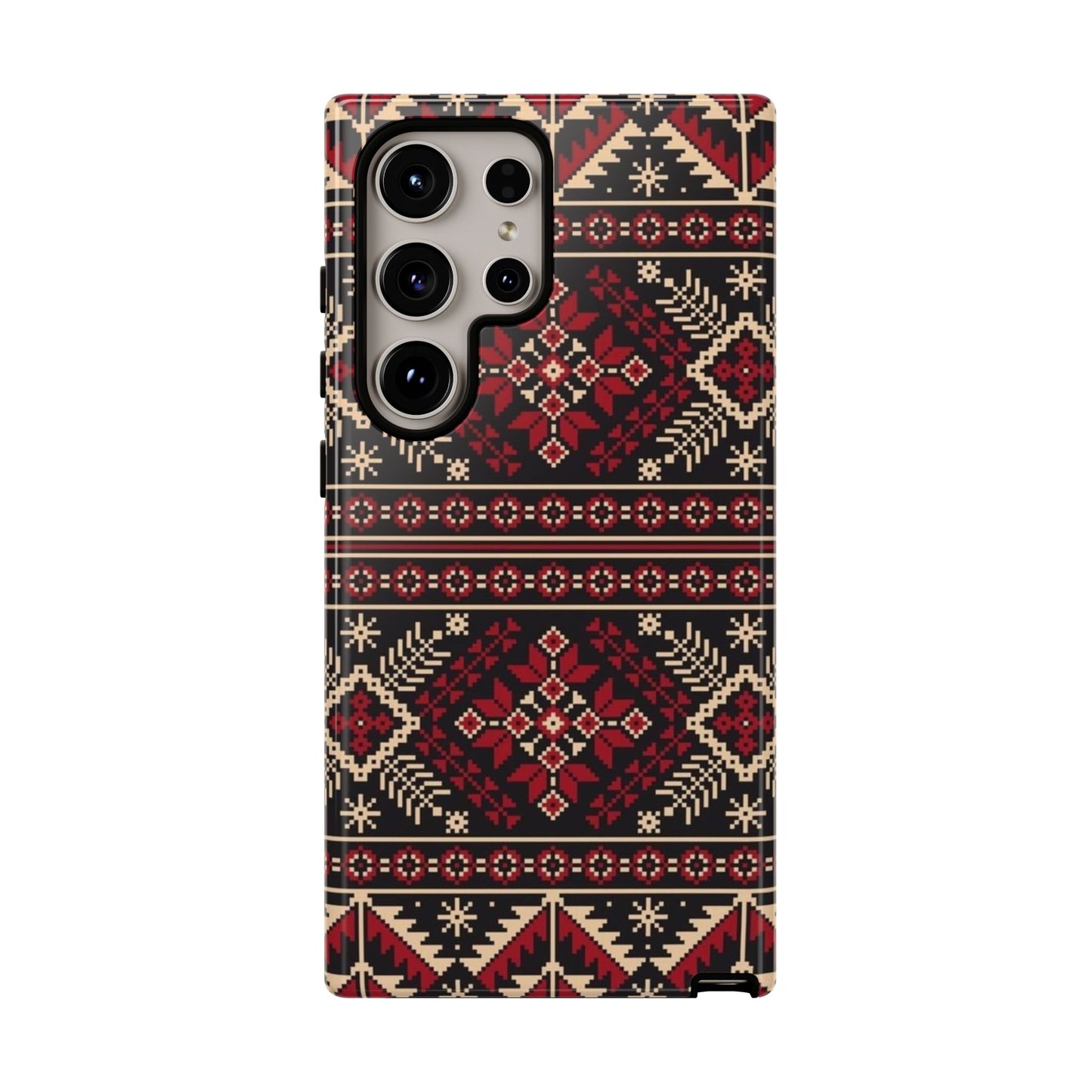 Palestinian Tatreez Black/Red/White