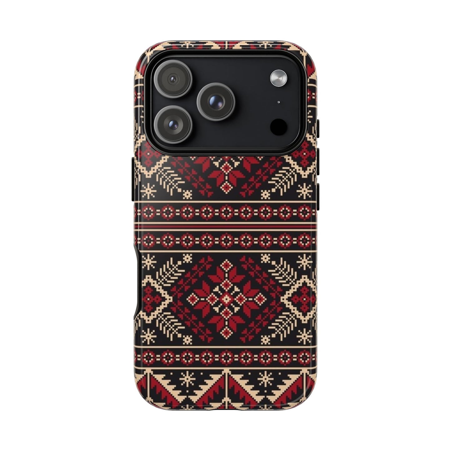 Palestinian Tatreez Black/Red/White