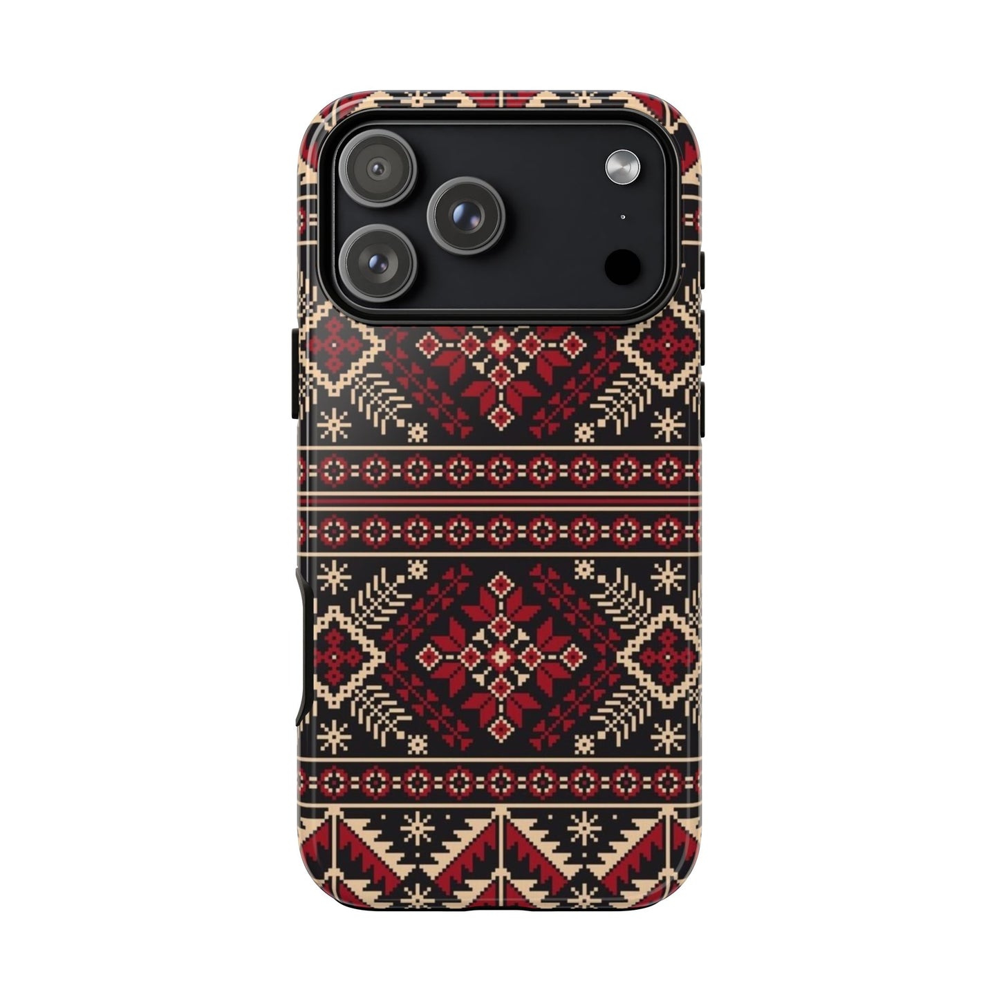 Palestinian Tatreez Black/Red/White